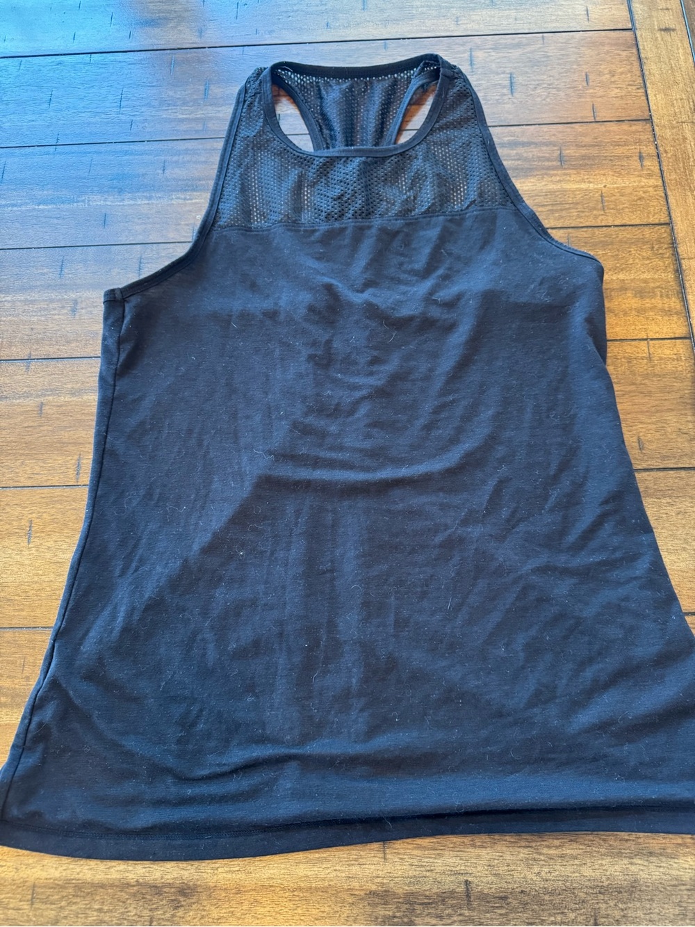 Athleta Airy Essence Racerback Tank XS Black Mesh Back Workout Running Top